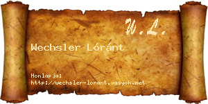 Wechsler Lóránt névjegykártya