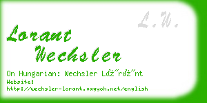 lorant wechsler business card